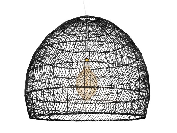 GLOBOSTAR® MALIBU 00966 Boho Κρεμαστό Φωτιστικό Οροφής με Ντουί 1 x E27 AC 220-240V IP20 - Μαύρο - Μ100 x Π100 x Y86cm