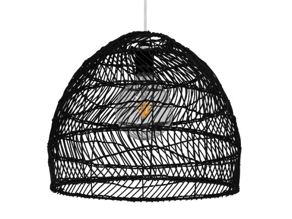 GLOBOSTAR® MALIBU 00969 Boho Κρεμαστό Φωτιστικό Οροφής με Ντουί 1 x E27 AC 220-240V IP20 - Μαύρο - Μ40 x Π40 x Υ35cm