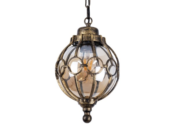 GLOBOSTAR® ETOILE 00988 Vintage Κρεμαστό Φωτιστικό Οροφής με Ντουί 1 x E27 AC 220-240V IP20 - Μπρούτζινο Εφέ Σκουριάς & Μελί - Μ18 x Π18 x Y27cm