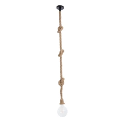 GLOBOSTAR® ROPE 01018 Boho Κρεμαστό Φωτιστικό Οροφής με Ντουί 1 x E27 AC 220-240V IP20 - Μπεζ - Μ3.5 x Π3.5 x Υ200cm