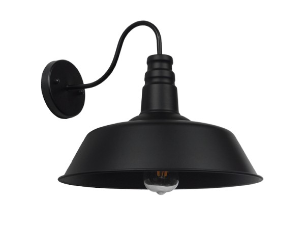 GLOBOSTAR® SORD 01053 Vintage Φωτιστικό Τοίχου - Απλίκα με Ντουί 1 x E27 AC 220-240V IP20 - Μαύρο - Μ36 x Π42 x Υ32cm