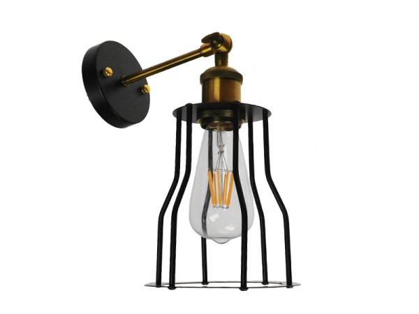 GLOBOSTAR® CATEL 01054 Vintage Φωτιστικό Τοίχου - Απλίκα με Ντουί 1 x E27 AC 220-240V IP20 - Μαύρο & Χρυσό - Μ15 x Π26 x Υ31cm GLOBOSTAR® CATEL 01054 Vintage Φωτιστικό Τοίχου - Απλίκα με Ντουί 1 x E27 AC 220-240V IP20 - Μαύρο & Χρυσό - Μ15 x Π26 x Υ31cm