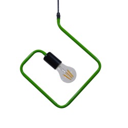 GLOBOSTAR® LIBBY 01096-1 Παιδικό Κρεμαστό Φωτιστικό Οροφής με Ντουί 1 x E27 AC 220-240V IP20 - Πράσινο & Μαύρο - Μ31 x Π31 x Υ16cm