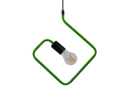 GLOBOSTAR® LIBBY 01096-1 Παιδικό Κρεμαστό Φωτιστικό Οροφής με Ντουί 1 x E27 AC 220-240V IP20 - Πράσινο & Μαύρο - Μ31 x Π31 x Υ16cm