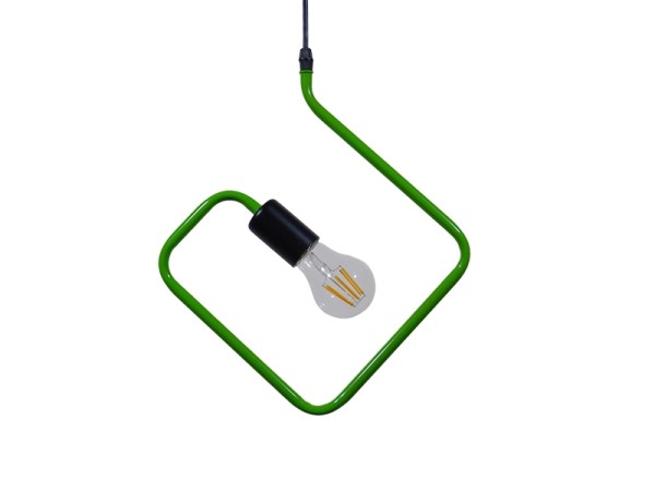GLOBOSTAR® LIBBY 01096-1 Παιδικό Κρεμαστό Φωτιστικό Οροφής με Ντουί 1 x E27 AC 220-240V IP20 - Πράσινο & Μαύρο - Μ31 x Π31 x Υ16cm
