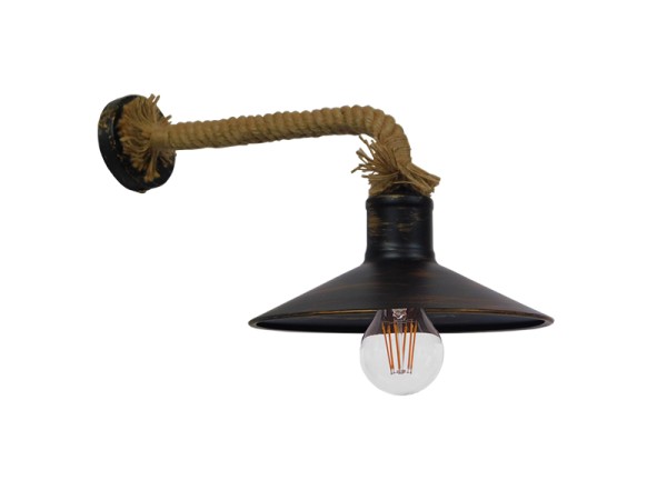 GLOBOSTAR® VINSA 01136 Boho Φωτιστικό Τοίχου - Απλίκα με Ντουί 1 x E27 AC 220-240V IP20 - Χάλκινο & Μπεζ - Μ50 x Π27 x Υ25cm