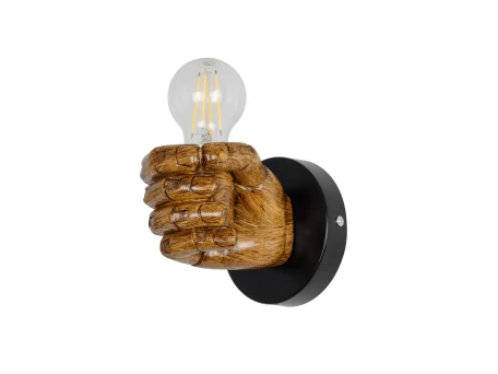 GLOBOSTAR® FIST 01138 Μοντέρνο Φωτιστικό Τοίχου - Απλίκα με Ντουί 1 x E27 AC 220-240V IP20 - Καφέ - Μ15 x Π12 x Υ12cm