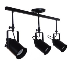 GLOBOSTAR® HOLLYWOOD 01155 Vintage Φωτιστικό Οροφής με Ντουί 3 x E27 AC 220-240V IP20 - Μαύρο - Μ13 x Π78 x Υ38cm