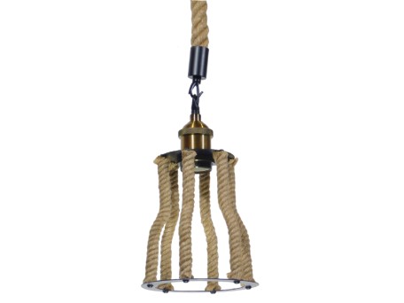 GLOBOSTAR® LANTERN 01186 Vintage Κρεμαστό Φωτιστικό Οροφής με Ντουί 1 x E27 AC 220-240V IP20 - Μπεζ & Μαύρο - Μ15 x Π15 x Υ24cm