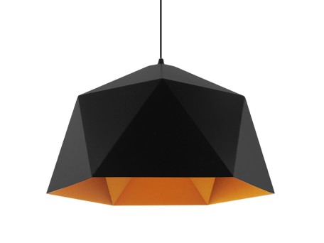 GLOBOSTAR® HEXAGON 01195 Μοντέρνο Κρεμαστό Φωτιστικό Οροφής με Ντουί 1 x E27 AC 220-240V IP20 - Μαύρο & Χρυσό - Μ46 x Π46 x Υ25cm