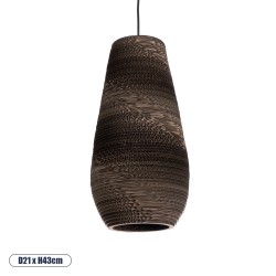 GLOBOSTAR® SANTORINI 01294 Boho Κρεμαστό Φωτιστικό Οροφής με Ντουί 1 x E27 AC 220-240V IP20 - Καφέ - Μ21 x Π21 x Y43cm