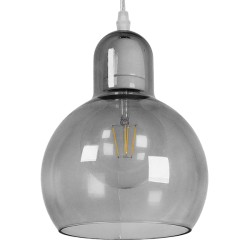 GLOBOSTAR® BOSSANOVA 01313 Μοντέρνο Κρεμαστό Φωτιστικό Οροφής με Ντουί 1 x E27 AC 220-240V IP20 - Γκρι - Μ18 x Π18 x Υ23cm
