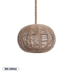 GLOBOSTAR® MANDALA 01331 Vintage Κρεμαστό Φωτιστικό Οροφής με Ντουί 1 x E27 AC 220-240V IP20 - Μπεζ - Μ40 x Π40 x Υ33cm
