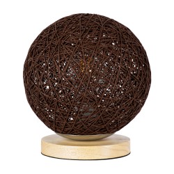 GLOBOSTAR® OCEANA 01337 Boho Επιτραπέζιο Φωτιστικό Πορτατίφ με Ντουί 1 x E27 AC 220-240V IP20 - Καφέ & Μπεζ - M20 x Π20 x Υ22cm
