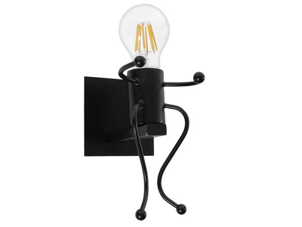 GLOBOSTAR® LITTLEMAN 01388 Vintage Φωτιστικό Τοίχου - Απλίκα με Ντουί 1 x E27 AC 220-240V IP20 - Μαύρο - Μ12 x Π19 x Υ17cm GLOBOSTAR® LITTLEMAN 01388 Vintage Φωτιστικό Τοίχου - Απλίκα με Ντουί 1 x E27 AC 220-240V IP20 - Μαύρο - Μ12 x Π19 x Υ17cm