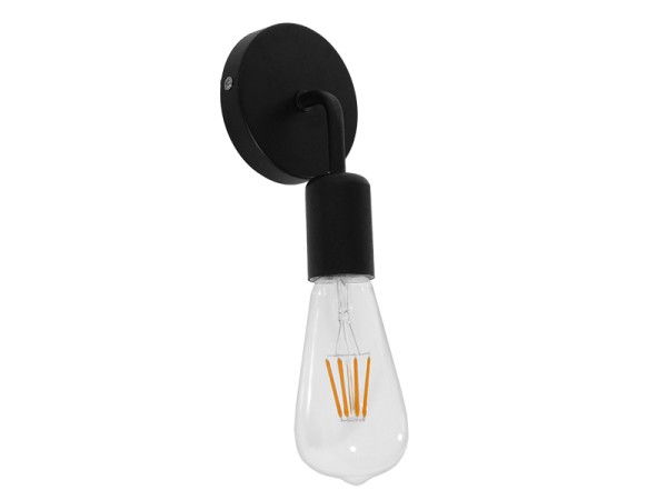 GLOBOSTAR® DON 01396 Vintage Φωτιστικό Τοίχου - Απλίκα με Ντουί 1 x E27 AC 220-240V IP20 - Μαύρο - Μ10 x Π7 x Υ16cm