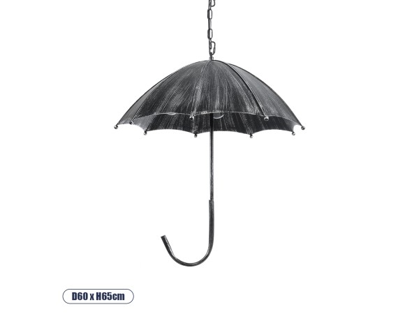 GLOBOSTAR® UMBRELLA 01407 Vintage Κρεμαστό Φωτιστικό Οροφής με Ντουί 5 x E27 AC 220-240V IP20 - Ασημί - Μ60 x Π60 x Y65cm
