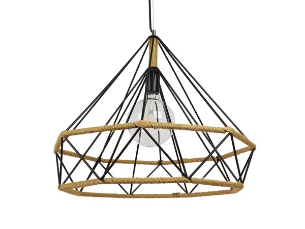 GLOBOSTAR® FLUTED 01422 Vintage Κρεμαστό Φωτιστικό Οροφής με Ντουί 1 x E27 AC 220-240V IP20 - Μαύρο & Μπεζ - Μ50 x Π50 x Y44cm GLOBOSTAR® FLUTED 01422 Vintage Κρεμαστό Φωτιστικό Οροφής με Ντουί 1 x E27 AC 220-240V IP20 - Μαύρο & Μπεζ - Μ50 x Π50 x Y44cm