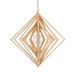 GLOBOSTAR® OCTAVE 01431 Μοντέρνο Κρεμαστό Φωτιστικό Οροφής με Ντουί 1 x E27 AC 220-240V IP20 - Μπεζ - Μ64 x Π64 x Y66cm