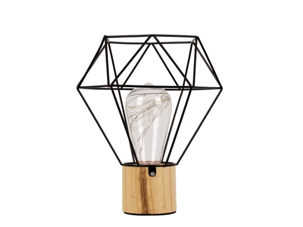 GLOBOSTAR® ANTLER 01441 Μοντέρνο Επιτραπέζιο Φωτιστικό LED 2.2W 154lm 360° DC 5V IP20 Θερμό Λευκό 2700K - DIODE - Μαύρο & Μπεζ - Μ19 x Π19 x Υ23cm - 2 Χρόνια Εγγύηση