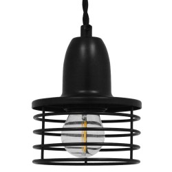 GLOBOSTAR® MANHATTAN 01456 Μοντέρνο Κρεμαστό Φωτιστικό Οροφής με Ντουί 1 x E27 AC 220-240V IP20 - Μαύρο - Μ11 x Π11 x Υ14cm