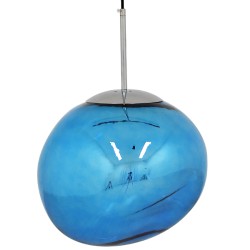 GLOBOSTAR® DIXAR 01467 Μοντέρνο Κρεμαστό Φωτιστικό Οροφής με Ντουί 1 x E27 AC 220-240V IP20 - Μπλε & Ασημί - Μ36 x Π36 x Υ45cm