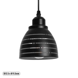 GLOBOSTAR® COOLIE 01483 Μοντέρνο Κρεμαστό Φωτιστικό Οροφής με Ντουί 1 x E27 AC 220-240V IP20 - Μαύρο & Ασημί - Μ12.5 x Π12.5 x Υ11.5cm