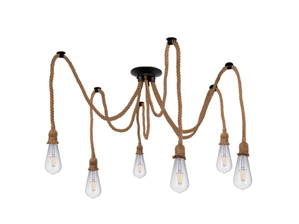 GLOBOSTAR® ATROX 01547 Vintage Κρεμαστό Φωτιστικό Οροφής με Ντουί 6 x E27 AC 220-240V IP20 - Μπεζ - Μ200 x Π200 x Υ100cm GLOBOSTAR® ATROX 01547 Vintage Κρεμαστό Φωτιστικό Οροφής με Ντουί 6 x E27 AC 220-240V IP20 - Μπεζ - Μ200 x Π200 x Υ100cm