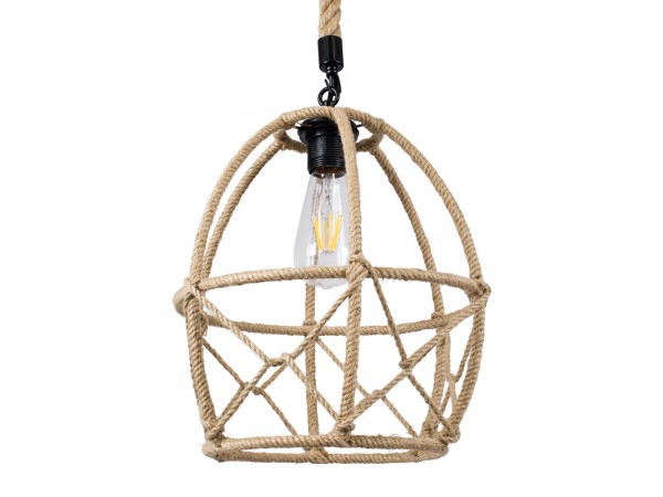 GLOBOSTAR® TELAN 01615 Vintage Κρεμαστό Φωτιστικό Οροφής με Ντουί 1 x E27 AC 220-240V IP20 - Μπεζ - Μ30 x Π30 x Υ38cm