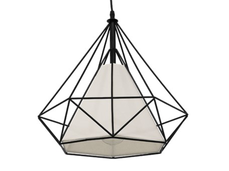 GLOBOSTAR® KAIRI 01618 Μοντέρνο Κρεμαστό Φωτιστικό Οροφής με Ντουί 1 x E27 AC 220-240V IP20 - Μαύρο & Λευκό - Μ38 x Π38 x Υ39cm