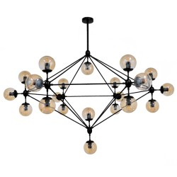 GLOBOSTAR® SENTINEL 01638 Μοντέρνο Φωτιστικό Οροφής με Ντουί 21 x E27 AC 220-240V IP20 - Μαύρο & Μελί - Μ170 x Π170 x Υ136cm