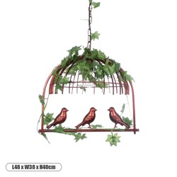GLOBOSTAR® NEST 01642 Vintage Κρεμαστό Φωτιστικό Οροφής με Ντουί 1 x E27 AC 220-240V IP20 - Χάλκινο & Πράσινο - Μ48 x Π38 x Y40cm