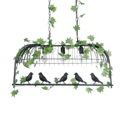 GLOBOSTAR® NEST 01646 Vintage Κρεμαστό Φωτιστικό Οροφής με Ντουί 3 x E27 AC 220-240V IP20 - Μαύρο & Πράσινο - Μ86 x Π38 x Y37cm