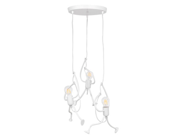 GLOBOSTAR® LITTLE MAN 01654 Μοντέρνο Κρεμαστό Φωτιστικό Οροφής με Ντουί 3 x E27 AC 220-240V IP20 - Λευκό - Μ45 x Π45 x Υ40cm GLOBOSTAR® LITTLE MAN 01654 Μοντέρνο Κρεμαστό Φωτιστικό Οροφής με Ντουί 3 x E27 AC 220-240V IP20 - Λευκό - Μ45 x Π45 x Υ40cm