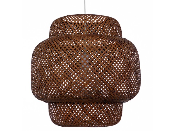 GLOBOSTAR® MALDIVES 01658 Boho Κρεμαστό Φωτιστικό Οροφής με Ντουί 1 x E27 AC 220-240V IP20 - Καφέ - Μ56 x Π56 x Υ54cm