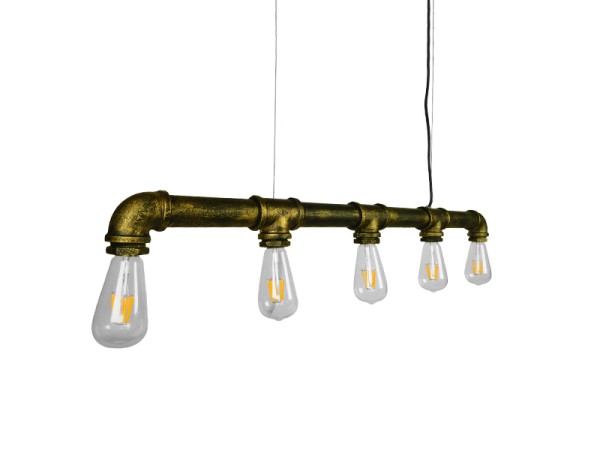 GLOBOSTAR® CANAL 01669 Vintage Κρεμαστό Φωτιστικό Οροφής με Ντουί 5 x E27 AC 220-240V IP20 - Μπρούτζινο - Μ92 x Π5 x Y8cm GLOBOSTAR® CANAL 01669 Vintage Κρεμαστό Φωτιστικό Οροφής με Ντουί 5 x E27 AC 220-240V IP20 - Μπρούτζινο - Μ92 x Π5 x Y8cm
