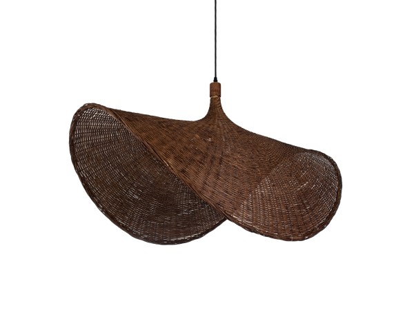 GLOBOSTAR® CUBA 01770 Boho Κρεμαστό Φωτιστικό Οροφής με Ντουί 1 x E27 AC 220-240V IP20 - Καφέ - Μ100 x Π100 x Y55cm