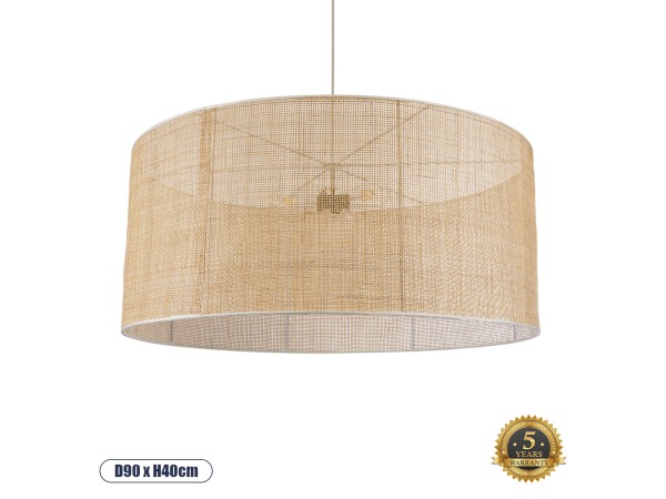 GLOBOSTAR® YOTTO 01823 Boho Κρεμαστό Φωτιστικό Οροφής με Ντουί 3 x E27 AC 220-240V IP20 - Μπεζ - Μ90 x Π90 x Υ40cm GLOBOSTAR® YOTTO 01823 Boho Κρεμαστό Φωτιστικό Οροφής με Ντουί 3 x E27 AC 220-240V IP20 - Μπεζ - Μ90 x Π90 x Υ40cm