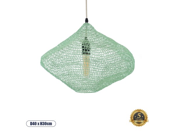 GLOBOSTAR® KENTUCKY 01864 Vintage Κρεμαστό Φωτιστικό Οροφής με Ντουί 1 x E27 AC 220-240V IP20 - Τιρκουάζ - Μ40 x Π40 x Υ30cm GLOBOSTAR® KENTUCKY 01864 Vintage Κρεμαστό Φωτιστικό Οροφής με Ντουί 1 x E27 AC 220-240V IP20 - Τιρκουάζ - Μ40 x Π40 x Υ30cm