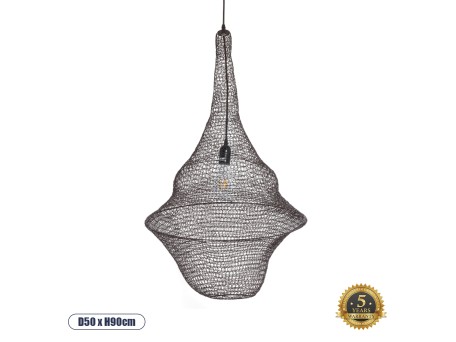 GLOBOSTAR® KENTUCKY 01875 Vintage Κρεμαστό Φωτιστικό Οροφής με Ντουί 1 x E27 AC 220-240V IP20 - Καφέ - Μ50 x Π50 x Υ90cm