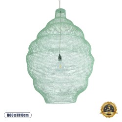 GLOBOSTAR® KENTUCKY 01903 Vintage Κρεμαστό Φωτιστικό Οροφής με Ντουί 1 x E27 AC 220-240V IP20 - Τιρκουάζ - Μ80 x Π80 x Y110cm
