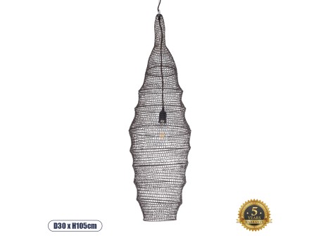 GLOBOSTAR® KENTUCKY 01908 Vintage Κρεμαστό Φωτιστικό Οροφής με Ντουί 1 x E27 AC 220-240V IP20 - Καφέ - Μ30 x Π30 x Y105cm