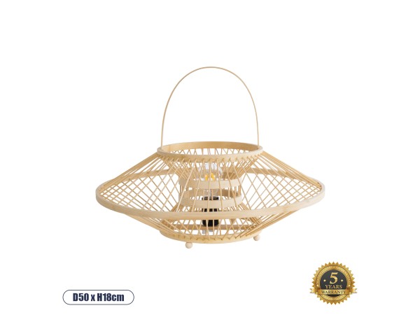 GLOBOSTAR® SORENIA 02005 Boho Επιτραπέζιο Φωτιστικό Πορτατίφ με Ντουί 1 x E27 AC 220-240V IP20 - Μπεζ - Μ50 x Π50 x Υ18cm