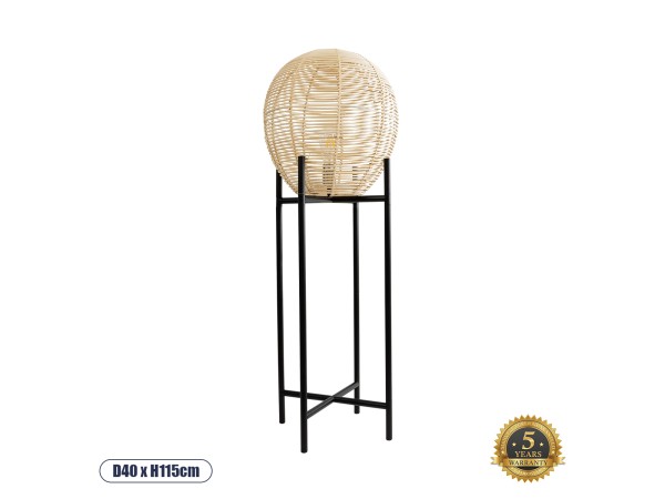 GLOBOSTAR® NERINA 02015 Boho Επιδαπέδιο Φωτιστικό με Ντουί 1 x E27 AC 220-240V IP20 - Μαύρο & Μπεζ - Μ40 x Π40 x Υ115cm GLOBOSTAR® NERINA 02015 Boho Επιδαπέδιο Φωτιστικό με Ντουί 1 x E27 AC 220-240V IP20 - Μαύρο & Μπεζ - Μ40 x Π40 x Υ115cm