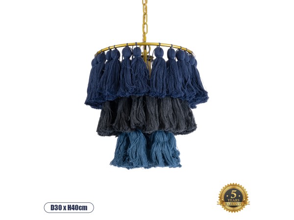 GLOBOSTAR® MISSOULA 02085 Boho Κρεμαστό Φωτιστικό Οροφής με Ντουί 1 x E27 AC 220-240V IP20 - Πολύχρωμο - Μ30 x Π30 x Υ40cm GLOBOSTAR® MISSOULA 02085 Boho Κρεμαστό Φωτιστικό Οροφής με Ντουί 1 x E27 AC 220-240V IP20 - Πολύχρωμο - Μ30 x Π30 x Υ40cm
