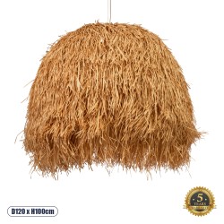 GLOBOSTAR® GUADELOUPE 02156 Boho Κρεμαστό Φωτιστικό Οροφής με Ντουί 1 x E27 AC 220-240V IP20 - Μπεζ - Μ120 x Π120 x Υ100cm