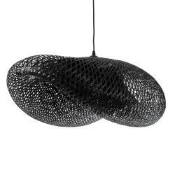 GLOBOSTAR® MEXICO 02202 Boho Κρεμαστό Φωτιστικό Οροφής με Ντουί 1 x E27 AC 220-240V IP20 - Μαύρο - Μ85 x Π50 x Υ30cm