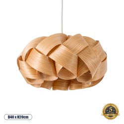 GLOBOSTAR® SARDIGNA 02217 Boho Κρεμαστό Φωτιστικό Οροφής με Ντουί 1 x E27 AC 220-240V IP20 - Καφέ - Μ40 x Π40 x Υ20cm