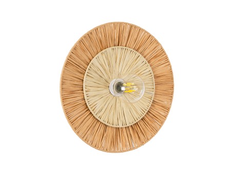 GLOBOSTAR® COLOMBO 02278 Boho Φωτιστικό Τοίχου - Απλίκα με Ντουί 1 x E27 AC 220-240V IP20 - Μπεζ - Μ40 x Π40 x Υ9cm