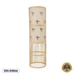 GLOBOSTAR® FALKLAND 02307 Boho Επιδαπέδιο Φωτιστικό με Ντουί 1 x E27 AC 220-240V IP20 - Μπεζ - Μ30 x Π30 x Υ100cm
